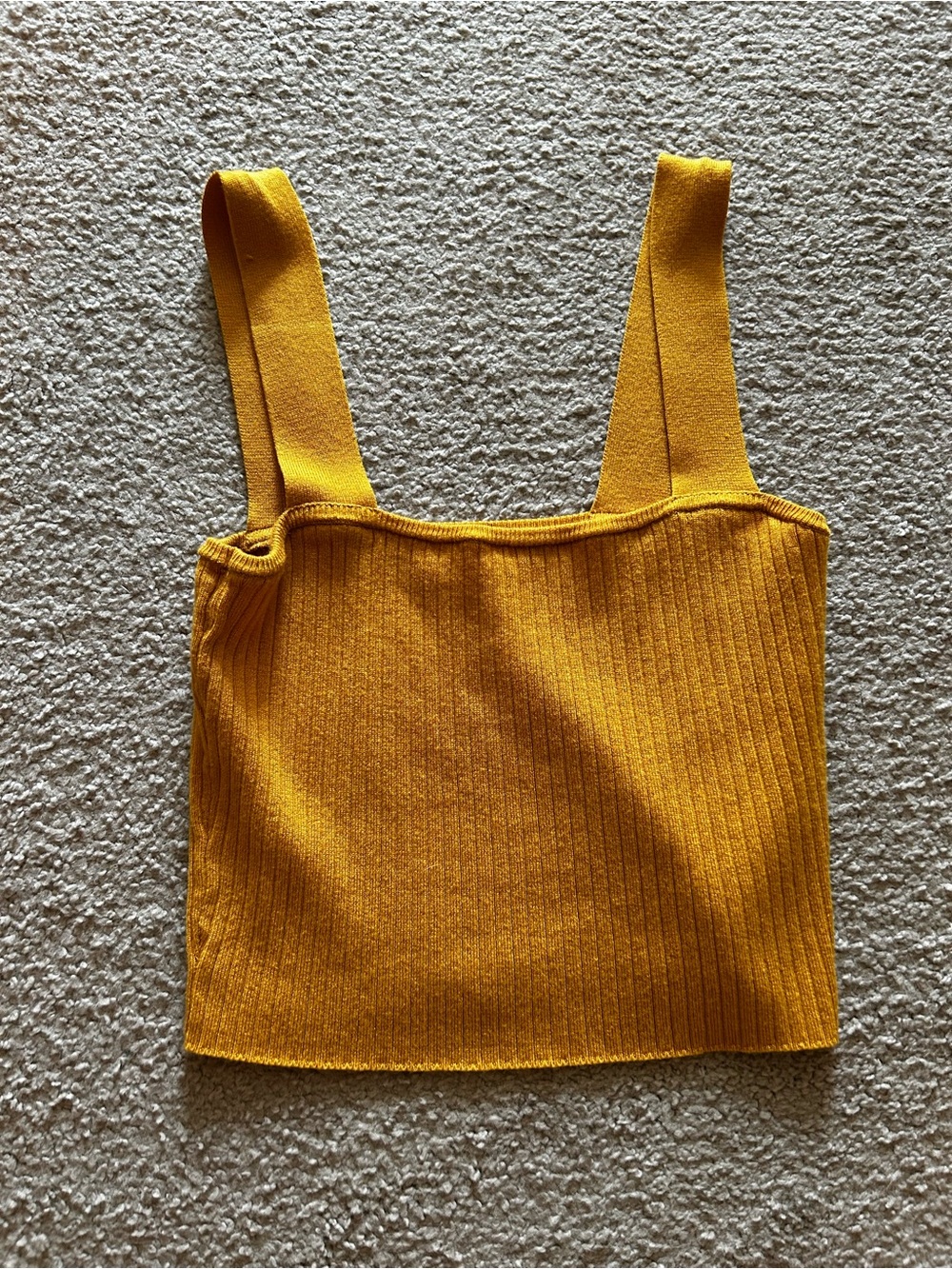 L.A Hearts Mustard Yellow Ribbed Tank Top